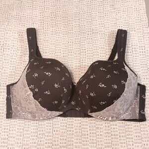 Cacique plus size 'Lightly Lined Balconette' lace accents underwire bra sz 44 DD